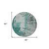 Dark Green Aqua And Gray Abstract Washable Indoor Outdoor Area Rug - 3 of 4