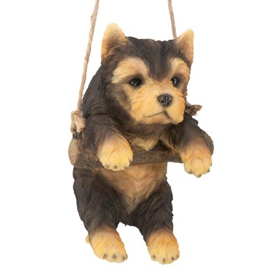 Design Toscano Yorkie Puppy On A Perch Hanging Dog'sculpture - Multicolored