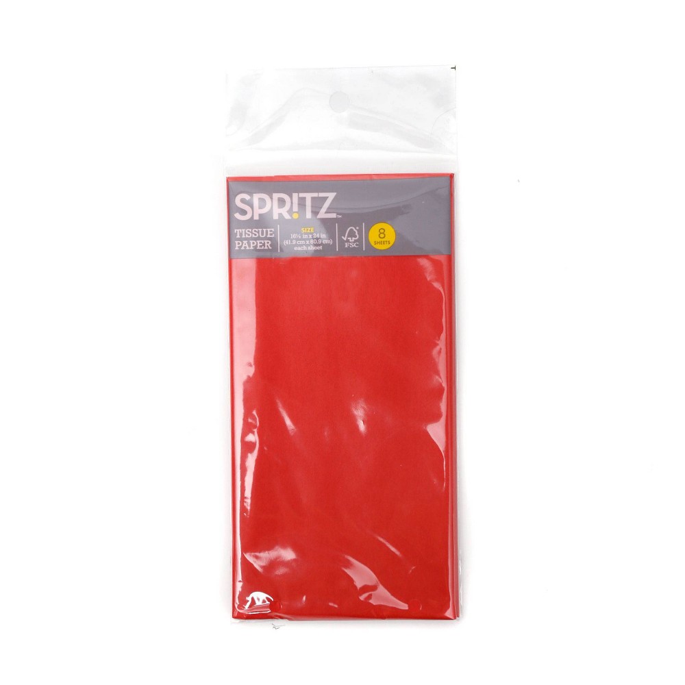 8ct Pegged Gift Packaging Tissues Red - Spritz