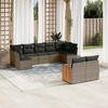 vidaXL 9 Piece Patio Sofa Set with Cushions Gray Poly Rattan - Gray Without Table - 2 of 4
