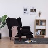 vidaXL Reclining Armchair - Adjustable Recliner with Comfortable Cushion, Classic Fabric Upholstery, Wooden Frame, Soft Sponge Padding, Black - 3 of 4