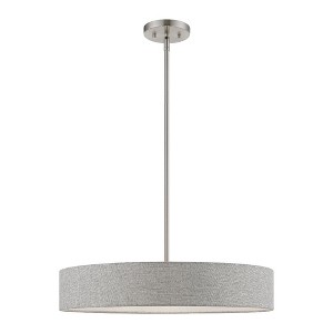 Livex Lighting Elmhurst 4 - Light Pendant in  Brushed Nickel/Shiny White - 1 of 4