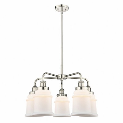 Canton - 5 Light Stem Hung Chandelier In Industrial Style-16.25 Inches Tall and 24 Inches Wide