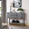 48'' Solid Wood Sideboard Buffet Table with Drawers & Bottom Shelf,Retro Console for Kitchen Dining Entryway-Baofuwish - 2 of 4