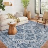 TackView Vintage Rug Irregular Medallion Area Rug Ultra-Thin Non Slip Floral Print Indoor Mat for Living Room Dining Room Bedroom - 3 of 4