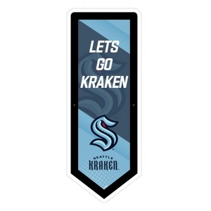 Evergreen Ultra-Thin Glazelight LED Wall Decor, Pennant, Seattle Kraken- 9 x 23 Inches Made In USA - 1 of 4