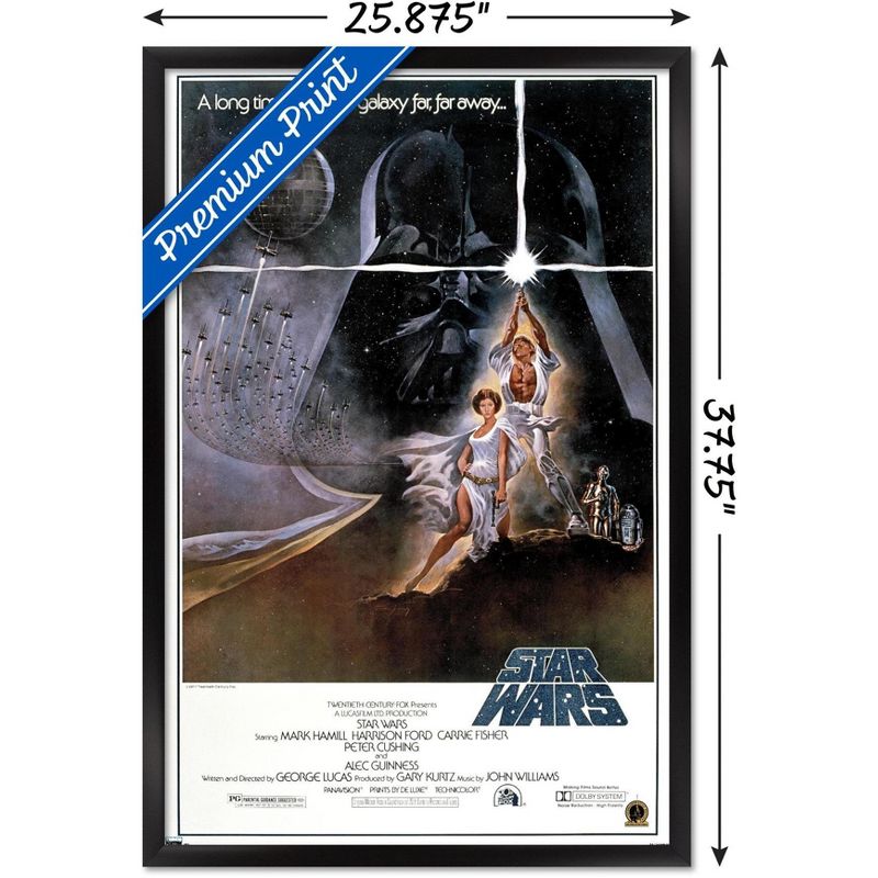 Trends International 24X36 Star Wars: A New Hope - Original One Sheet Framed Wall Poster Prints, 3 of 7