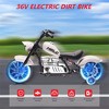 Kids Electric Dirt Bike, 36V Powered Ride On Motorcycle, 350W Torque Motorbike w/Training Wheel, Leather Seat, Music, LED Headlight for Boys Girls - 4 of 4
