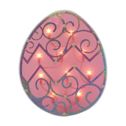 Northlight 12" Lighted Pink Easter Egg Window Silhouette Decoration - image 1 of 4