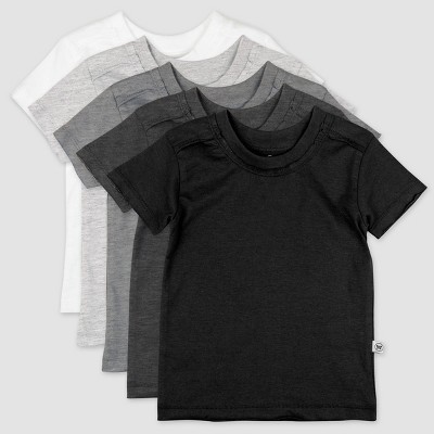 Honest Baby Boys' 5pk Organic Cotton Short Sleeve T-Shirt - Gray Newborn