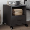 vidaXL Bedside Cabinet Cold-rolled Steel Portable - Black 1 or 2 Pack - 2 of 4
