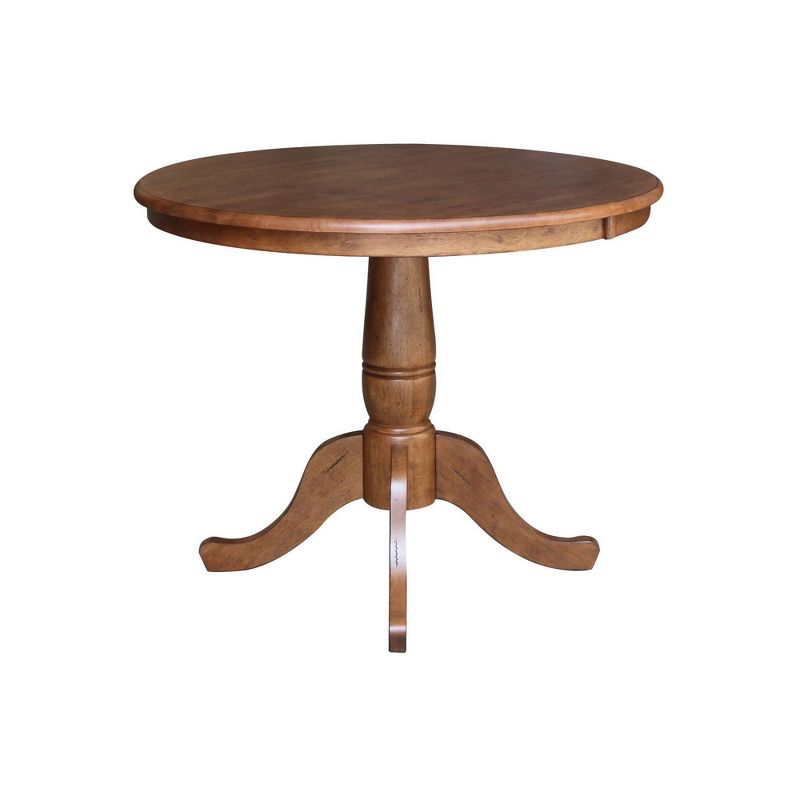 29.1&#34; Dining Tables Round Top Carson Pedestal Distressed Oak - International Concepts, 3 of 9