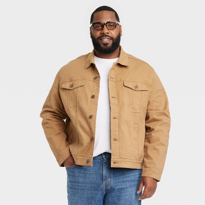 Men's Big & Tall Denim Trucker Jacket - Goodfellow & Co™ Brown 4xlt ...