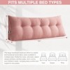 Soft Wedge Teddy Velvet Headboard Pillow w/ Side Pocket - PP Cotton Filled, Triangular Backrest Cushion for Dorm Bed - 4 of 4