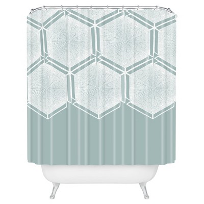 Honeycomb Shower Curtain Blue - Deny Designs