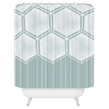 Honeycomb Shower Curtain Blue - Deny Designs