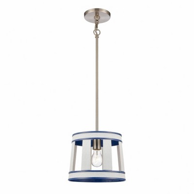 Elk Home White Burlap 1 - Light Pendant in  Ocean Blue