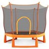 HFYee 6FT Trampoline Indoor 72" Toddler Trampoline for Kids with  Safety Enclosure Net and Ocean Balls, Lotus Shape for Spaciousness, Orange - 4 of 4