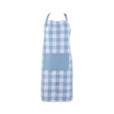 Cotton Buffalo Check Apron Light Blue - Design Imports