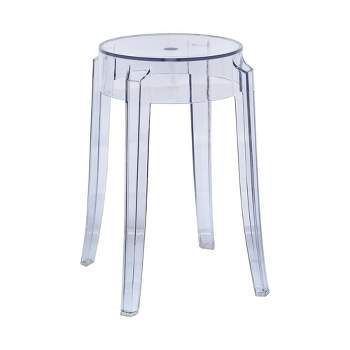 LeisureMod Averill Modern Dining Stool with Plastic Seat and Legs (Single)
