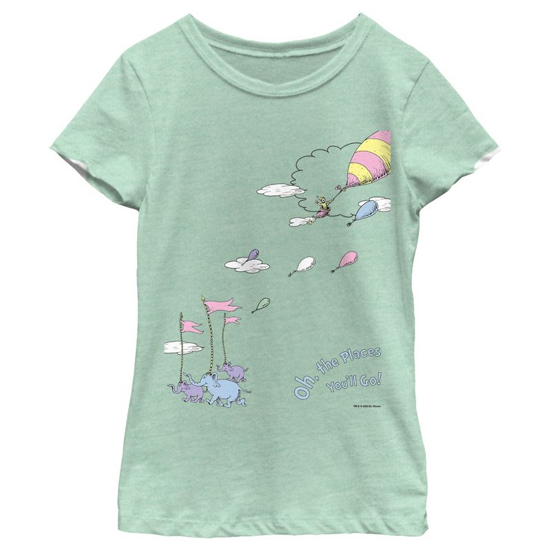 Girl's Dr. Seuss Oh The Places You'll Go Scene T-Shirt, 1 of 5
