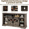 Brown Brown Electric Fireplace TV Stand for 65 Inch TV Farmhouse Entertainment Center with Storage Cabinets Modern Media Console Table with Sliding B - 4 of 4