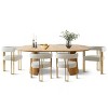 7-Pcs Wood Dining Table Set 83" Extendable Dining Table with 6 Upholstered Chenille Dining Chairs with Arm for Dining Room,Kitchen-Tanpinhause - 2 of 4