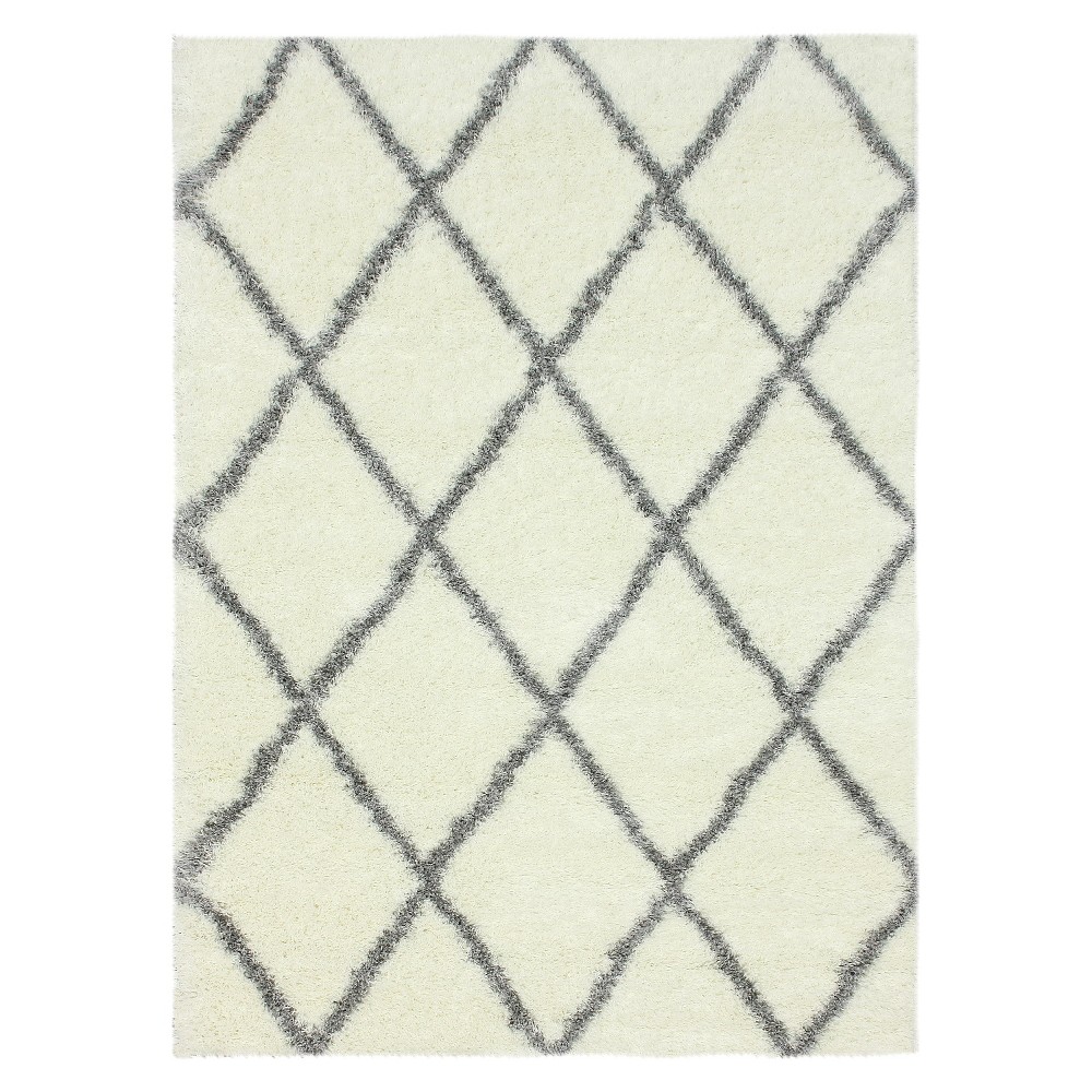 nuLOOM Diamond Shag Area Rug - Gray (5' 3in x 7' 6in)