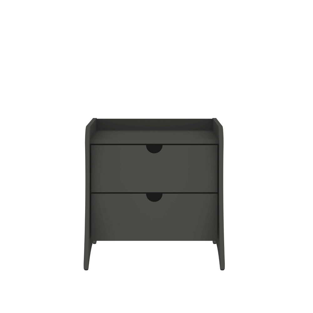 Manhattan Comfort Coney 2 Drawer Nightstand Gray