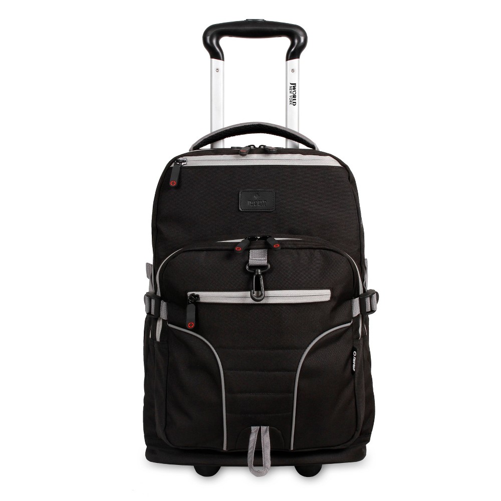 Photos - Backpack J World Lunar Laptop 19.5" Rolling  - Black: Multi-Compartment, Pa