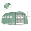 CAVINAS 13'x10'x6.5' Arched Greenhouse Tunnel Greenhouse with Zippered Door and Roll-Up Windows Zippered Door, PE Cover for Backyard - 3 of 4
