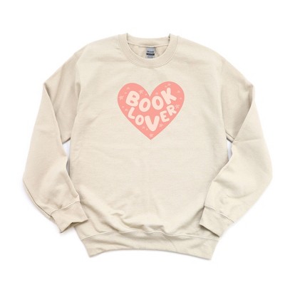 Simply Sage Market Women's Book Lover Heart  Sweatshirt