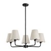 KAISITE 5-Light Modern Farmhouse Chandelier with Wavy Fabric Shades for Dining Room - 2 of 4