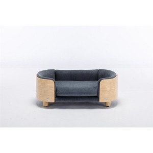 OUTSUPPLY Dog Bed with Solid Wood Legs, Velvet Cushion Pet Sofa for Mid-Size Dogs & Cats - 1 of 4