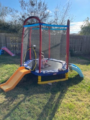 Little tikes jump and cheap slide trampoline