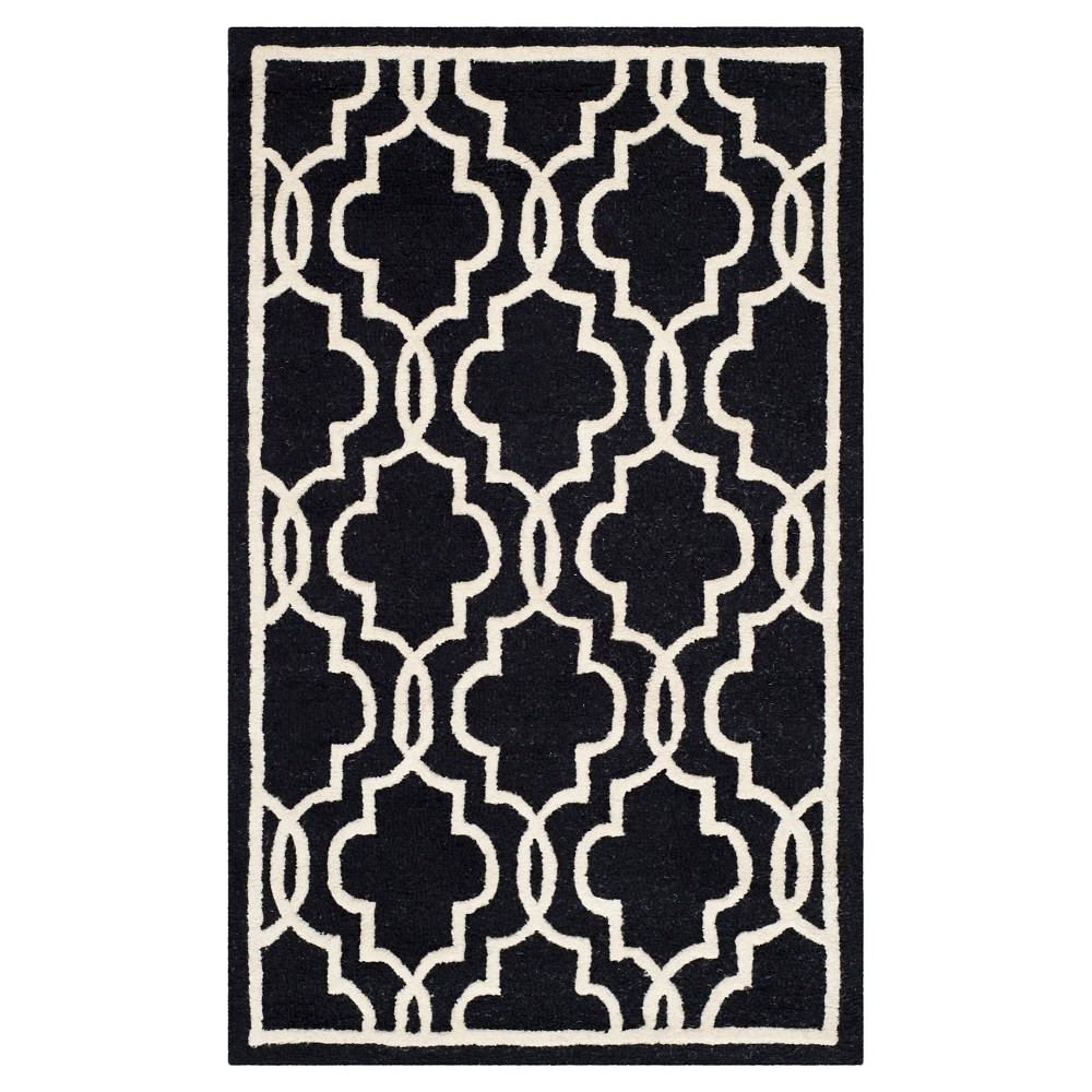 Langley Textured Rug - Black / Ivory (2' X 3') - Safavieh