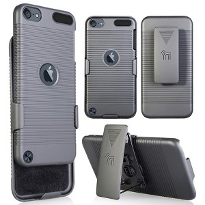 Nakedcellphone Case and Belt Clip Holster for iPod Touch 7 - Black - 1 of 4