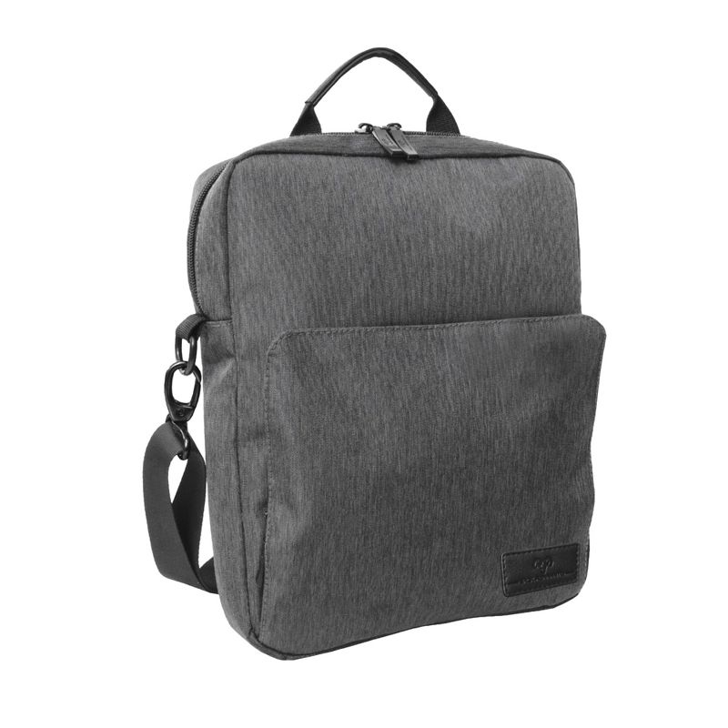 Jack Abrahams The Messenger 12-In Twill Messenger Bag with Tablet Sleeve 024-GRAY One Size