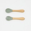 MyKids-USA Baby Food Grade Wooden Handles Silicone Spoon Fork Cutlery - 4 of 4