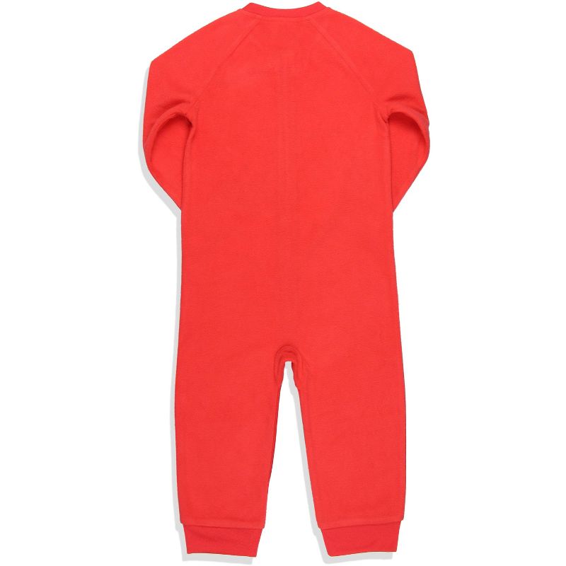 DC Toddler Boys' Classic The Flash Union Suit Footless Pajama Costume Red, 3 of 4