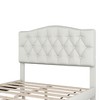 Sapphtopaz Upholstered Bed Frame Platform Bed with Saddle Curved Headboard Diamond Tufted Bedroom Furniture, Easy Assembly - 4 of 4