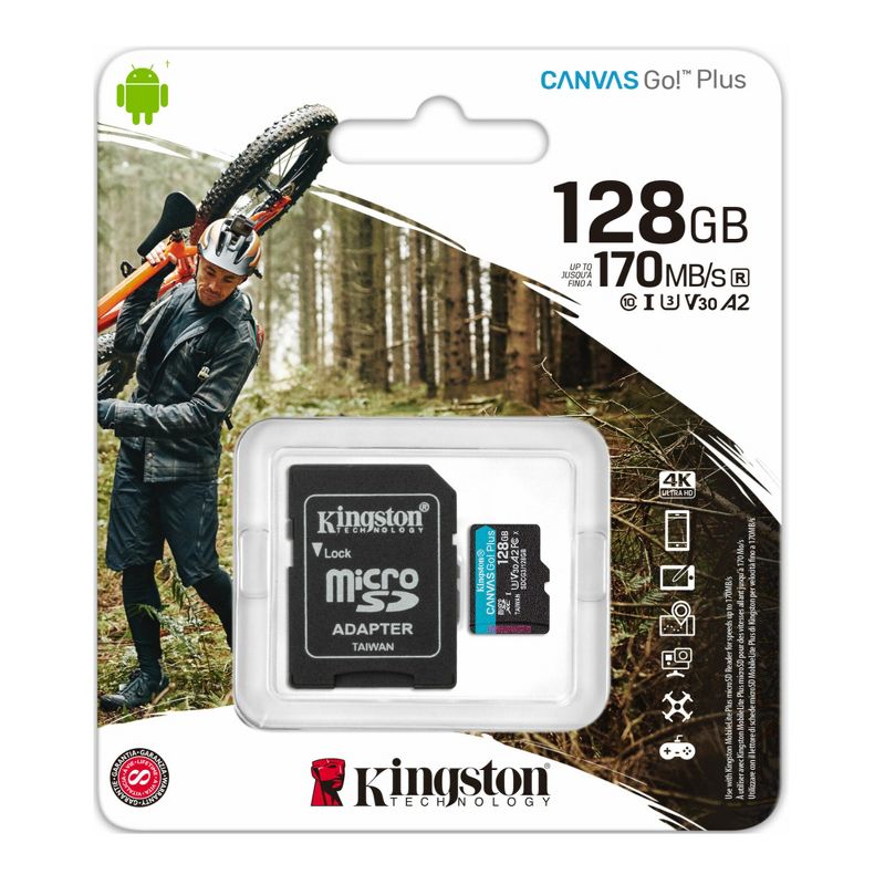 Kingston 128GB MicroSDXC Canvas Go Plus Memory Card, 3 of 4