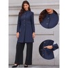 INSPIRE CHIC Women's Winter Single Breasted Stand Collar Mid-Long Commuting Wear Overcoat - 2 of 4