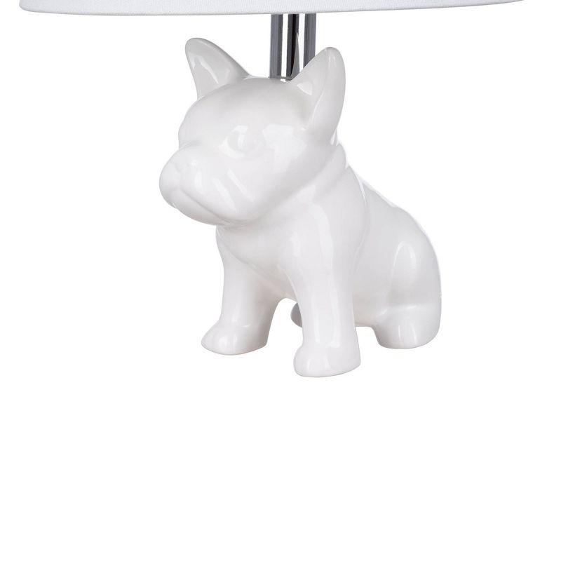 15.5&#34; Whimsical Bulldog Table Lamp White (Includes LED Light Bulb) - Cresswell Lighting, 4 of 6