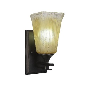 Toltec Lighting Uptowne 1 - Light Sconce in  Dark Granite with 5" Square Amber Crystal Shade - 1 of 1
