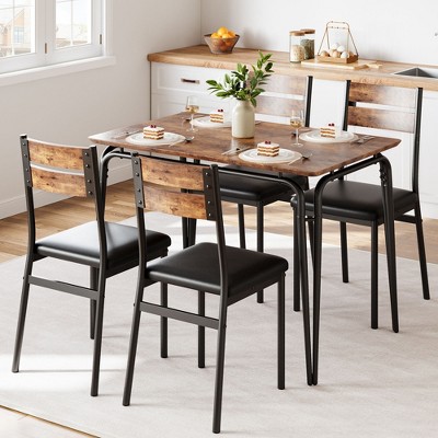 Dining Table for 2, Small Table and Chairs Set of 2, Square Dinette Set for 2, Dinner Table Set, 3 Piece Kitchen & Dining Room Sets for Small Space