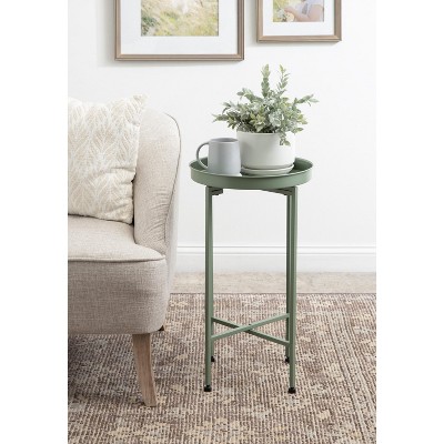 Celia Green Metal Foldable Tray Accent Table