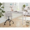 Ren Home Rom Writing Desk with 2 Slim Drawers, White - 3 of 4