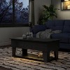24/7 Shop At Home Nesia 39.37" Modern Lift Top Coffee Table with Led Lights Black - 2 of 4