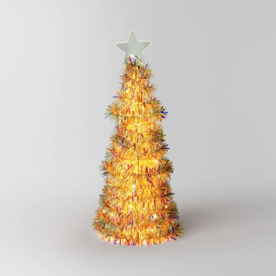 Incandescent Tinsel Tree with Plastic Tree Topper Star Christmas Novelty Sculpture Light with Clear Color Light Bulb- Wondershop™